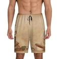 thumbnail image 1 of Fuzoiu Engraved Coffee On Kraft Paper Print Pajama Shorts for Men, Men's Pajama Bottoms,Mens Lounge Sleepwear,Pajama Pants with Pocket-XX-Large, 1 of 1