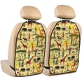 thumbnail image 1 of Fuzoiu Ethnic African Print 2 Pack Kick Mat Back Seat Protector With 3 Storage Pockets, Universal Car Seat Back Organizer For Kids Pets, Waterproof Backseat Protector For Most Car, 1 of 8