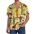 thumbnail image 1 of Fuzoiu Ethnic African Print Men's Casual Short,Men's Short Sleeve Shirt,Mens Casual Button Down Shirts,Cuban Collar Summer Shirt for Beach, Vacation, and Outdoor Activities-Small, 1 of 5