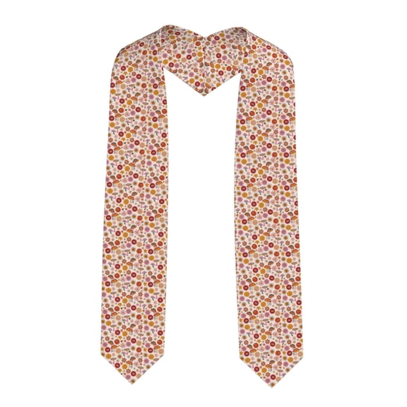 Fuzoiu Fall 70s Groovy Hippie Print Graduation Sash,Graduation Stole,Unisex Adult Graduation Stole Shawl 91" Long,for Academic Commencements Shawl-Sharp Corner