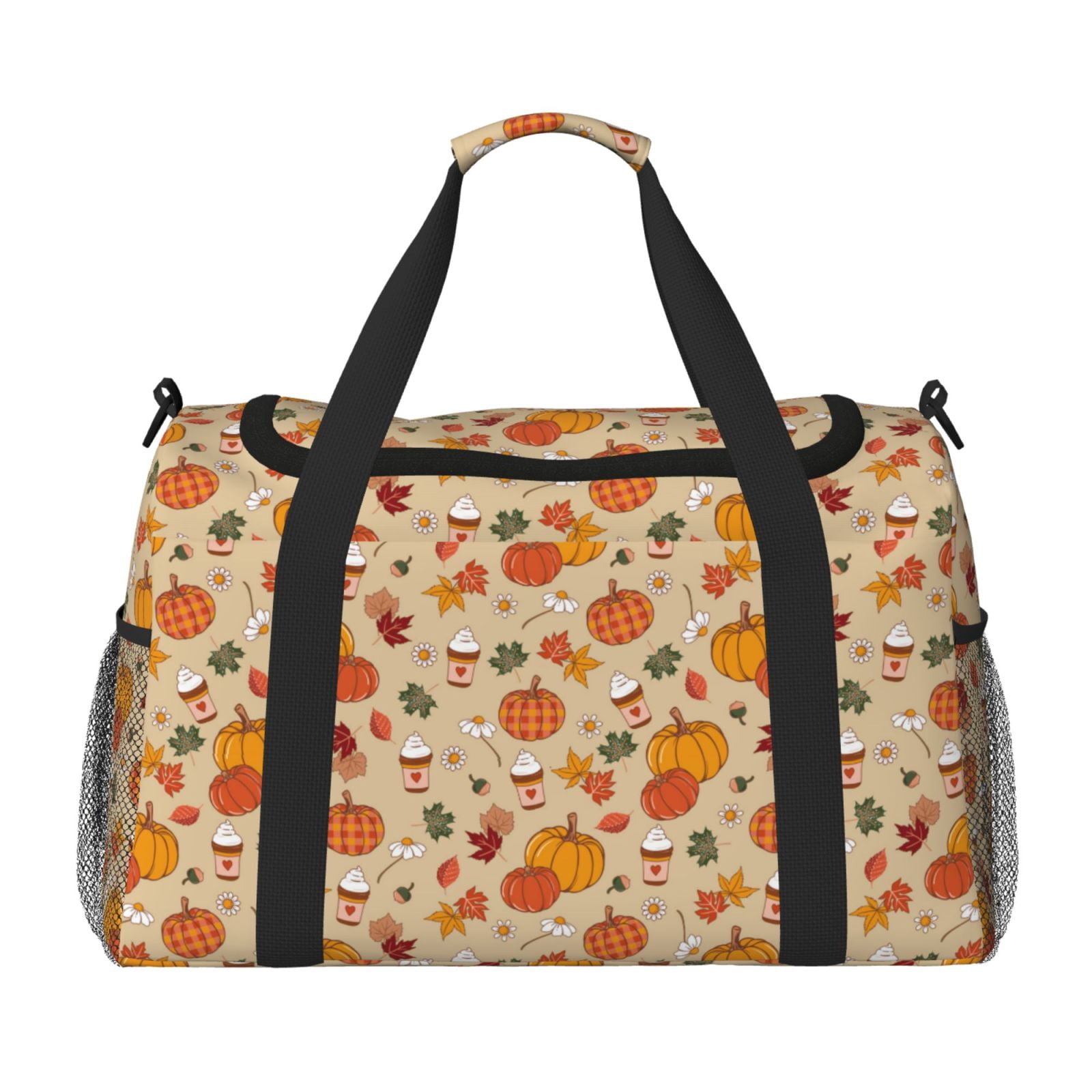 Fuzoiu Fall Autumn Print Travel Duffle Bag,Carry On Tote Bags,Duffel Bag,Sport Gym Bag, Hospital Bag for Labor and Delivery, Overnight Bag,Luggage Bag