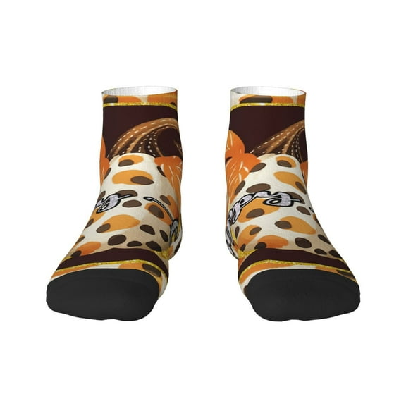 Fuzoiu Fall Farmhouse Pumpkins Print Adult Socks, Crew Moisture-wicking Socks, Unisex Cushion Crew Socks,Casual Sports Ankle Socks