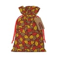 thumbnail image 1 of Fuzoiu Fall Leaves Print Christmas Gift Bag,Burlap Gift Bag with Drawstring Closure & Hang Tag,Perfect for Holidays, Birthdays, and Special Occasions-Medium, 1 of 7