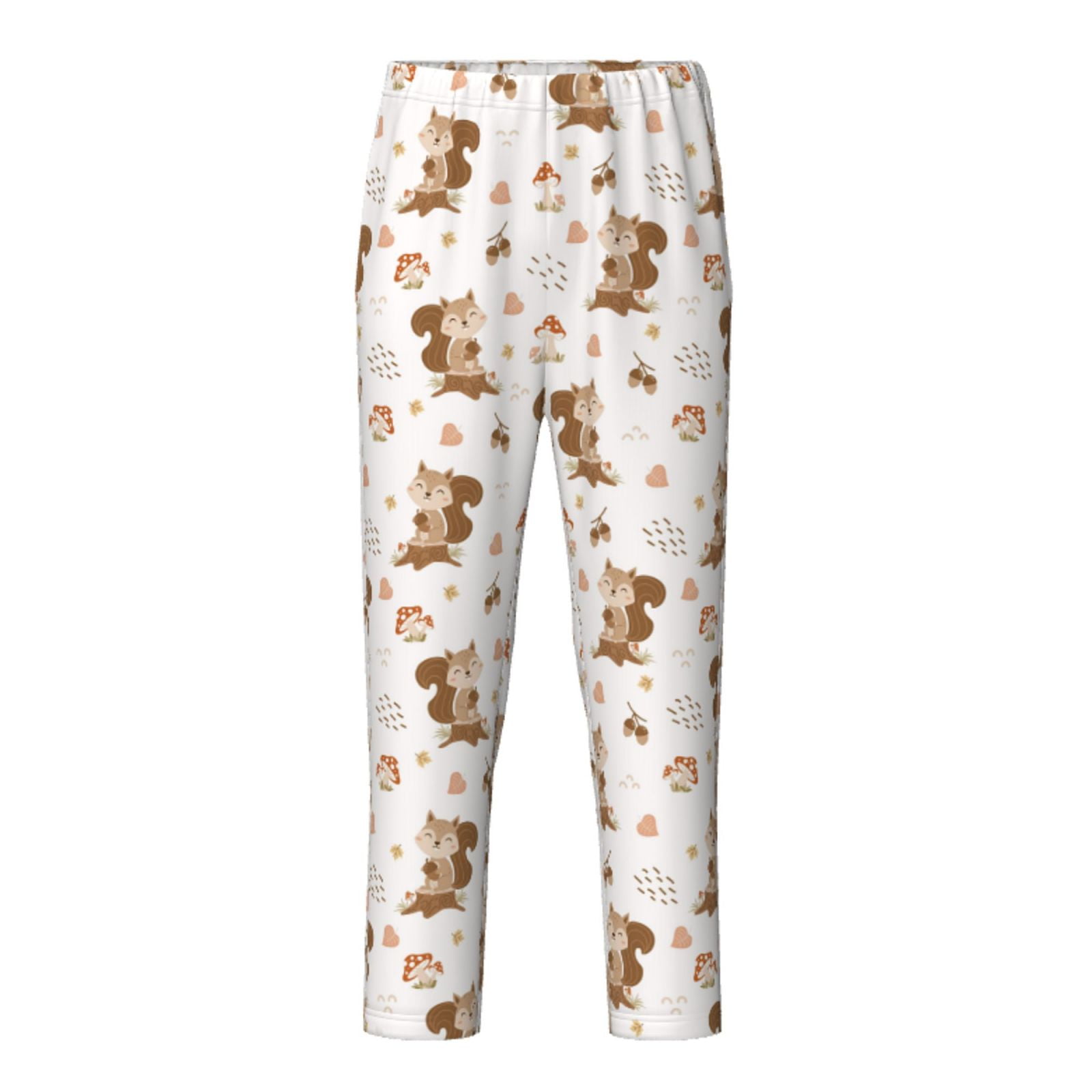 Fuzoiu Fall Squirrel Print Teenagers' Pajama Pants,Lounge Pants with 2 ...