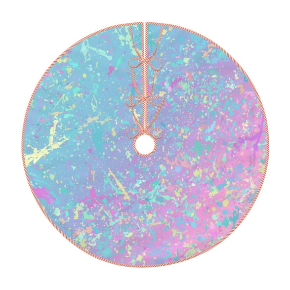 Fuzoiu Fantasy Gradient Print Christmas Tree Skirt,Xmas Christmas Decorations,Xmas Tree Mat for Farmhouse Holiday New Years Home Party Decor Tree Rugs-30"