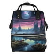 thumbnail image 1 of Fuzoiu Fantasy Landscape Starry Night Print Diaper Bag Backpack,Baby Essentials Travel Tote,Multi function Waterproof Diaper Bag, Travel Essentials Baby Bag - Unisex, 1 of 6