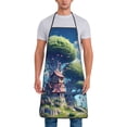 thumbnail image 1 of Fuzoiu Fantasy Treehouse Planet Scene Print Waterproof Apron, Kitchen Apron for Women Men Chef, Apron for Christmas Dinner Party Cooking Baking Crafting House Cleaning Kitchen, 1 of 7