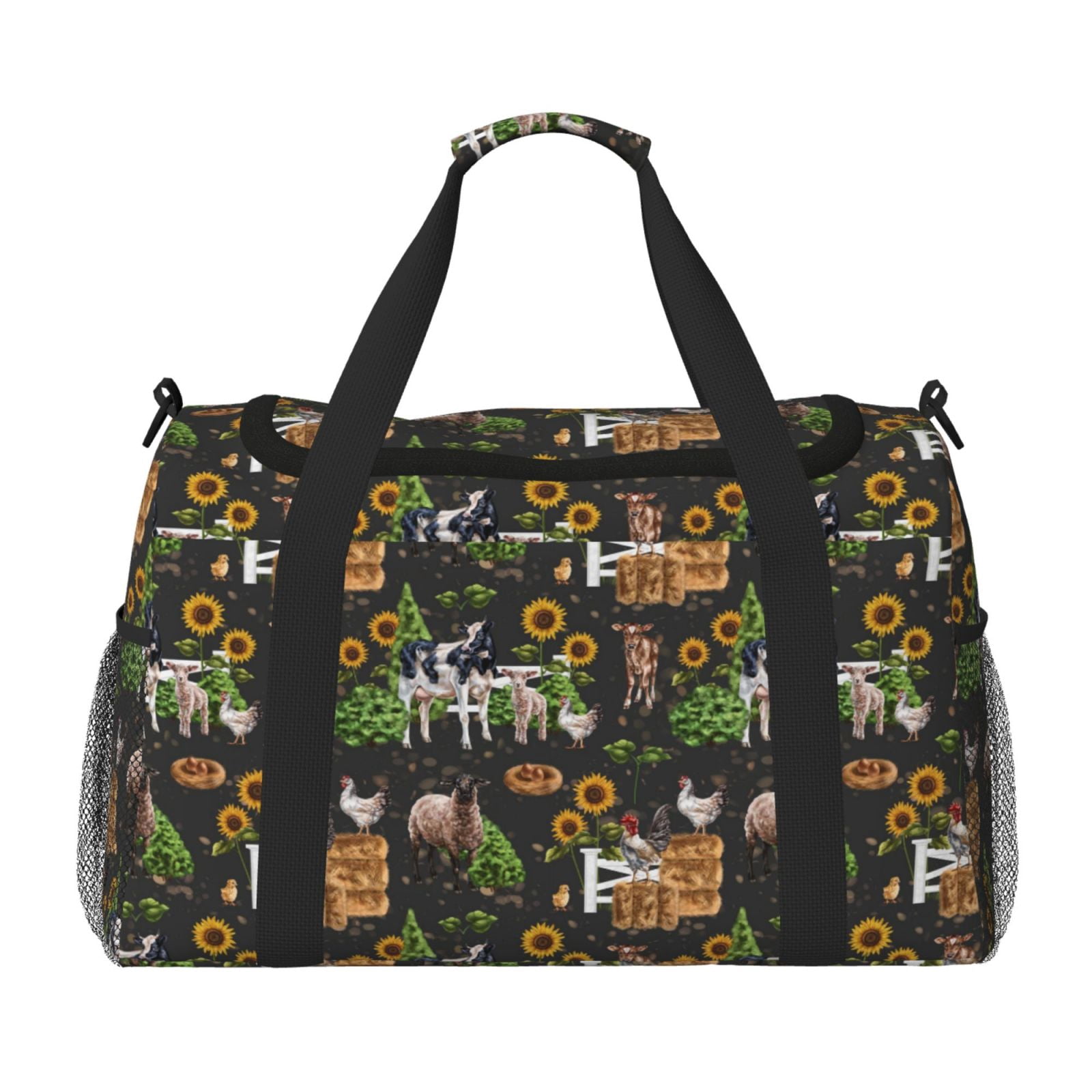 Fuzoiu Farm Animals 2 Print Travel Duffle Bag,Carry On Tote Bags,Duffel Bag,Sport Gym Bag, Hospital Bag for Labor and Delivery, Overnight Bag,Luggage Bag
