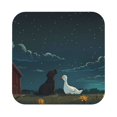 thumbnail image 1 of Fuzoiu Farm Dog Duck Moonlight Print Leather Coasters Set,Drink Coasters Set of 6,for Tabletop Protection, Durable PVC Coasters,Home Décor and Housewarming Gift,Square, 1 of 1