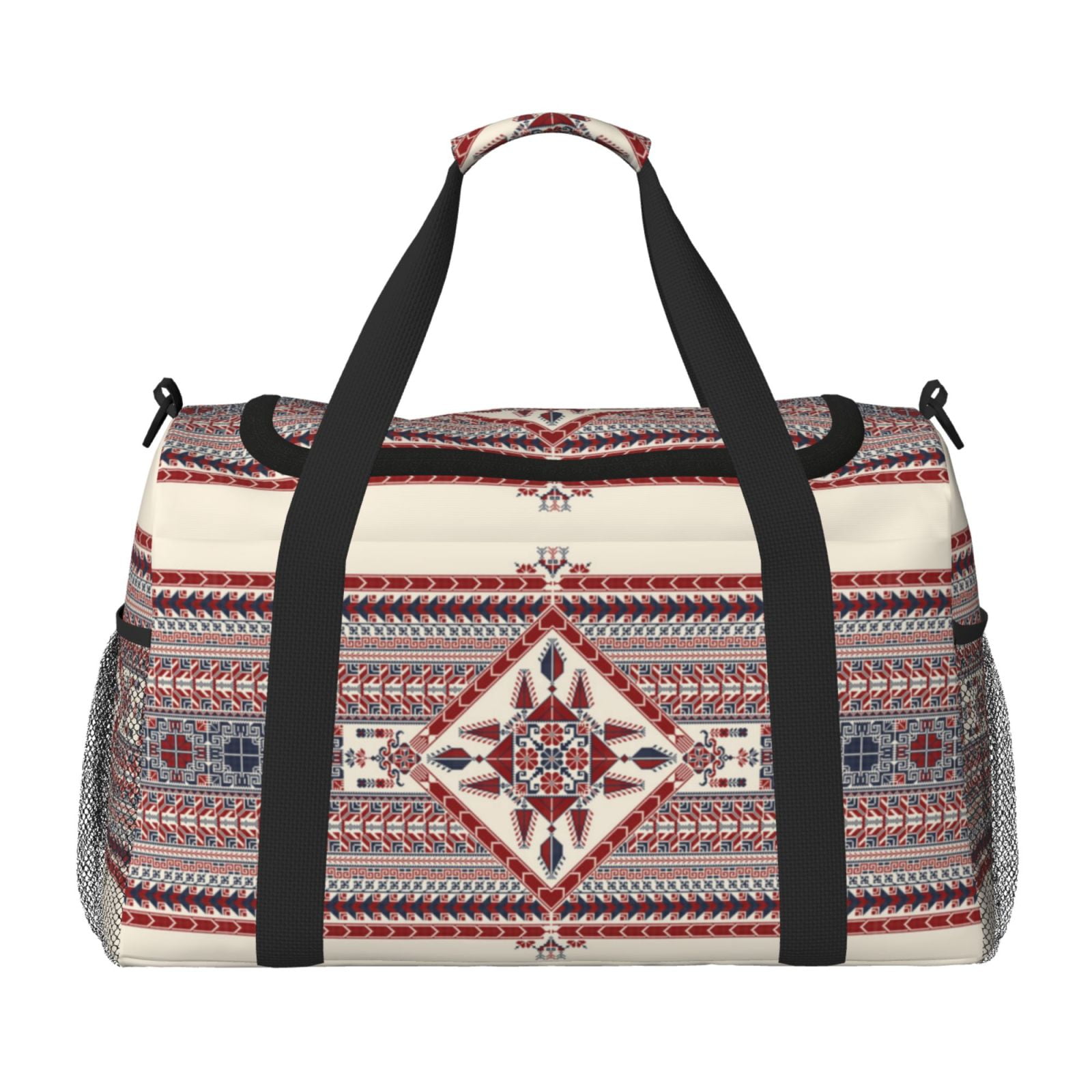 Fuzoiu Fashion Tatreez Print Travel Duffle Bag,Carry On Tote Bags,Duffel Bag,Sport Gym Bag, Hospital Bag for Labor and Delivery, Overnight Bag,Luggage Bag