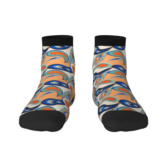 Fuzoiu Fashionable Paisley Print Adult Socks, Crew Moisture-wicking Socks, Unisex Cushion Crew Socks,Casual Sports Ankle Socks