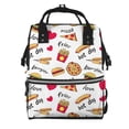 thumbnail image 1 of Fuzoiu Fast Food Print Diaper Bag Backpack,Baby Essentials Travel Tote,Multi function Waterproof Diaper Bag, Travel Essentials Baby Bag - Unisex, 1 of 6