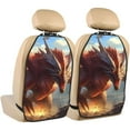 thumbnail image 1 of Fuzoiu Ferocious Dragon Fury Print 2 Pack Kick Mat Back Seat Protector With 3 Storage Pockets, Universal Car Seat Back Organizer For Kids Pets, Waterproof Backseat Protector For Most Car, 1 of 8
