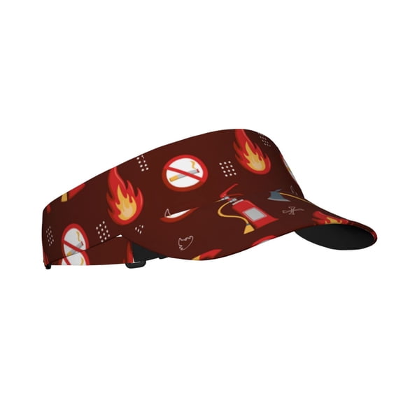 Fuzoiu Fire Extinguisher Print Adult Sunscreen Visor Cap,Adjustable Summer Cap for Men Women,Unisex Running Outdoor Beach Hat