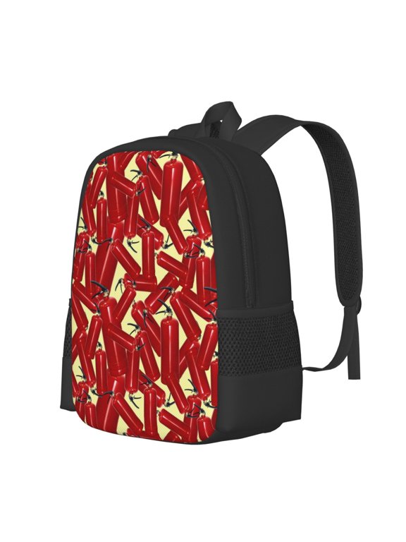 Fire Extinguisher Print Large Capacity Backpack,Travel Backpack,Laptop Bag,College School Rucksack Bag,for School, Travel & Outdoor Activities