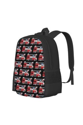 Fire and Rescue Truck Print Large Capacity Backpack,Travel Backpack,Laptop Bag,College School Rucksack Bag,for School, Travel & Outdoor Activities