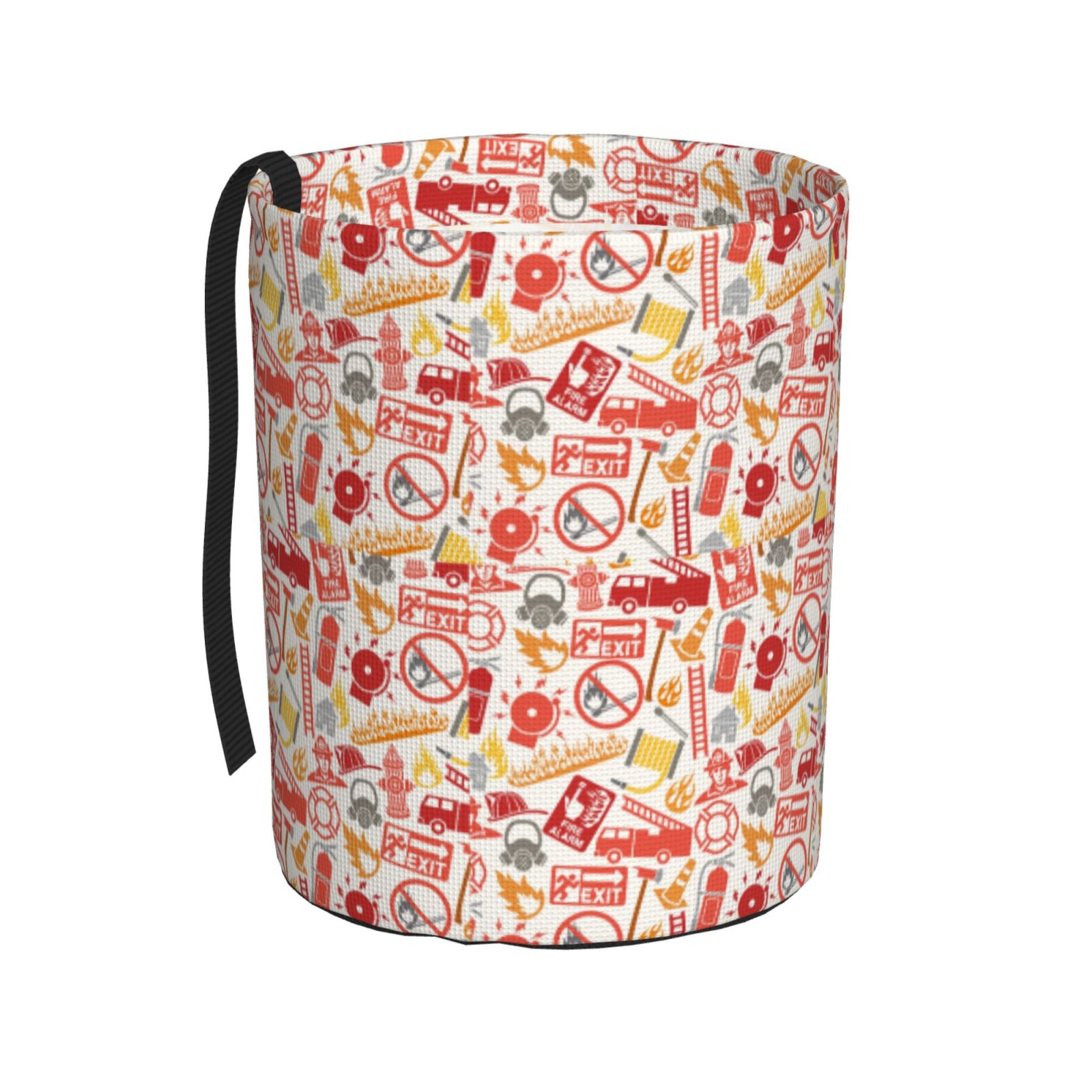 Fuzoiu Firefighter Icons Print Car Trash Can,Leakproof Car Trash Can ...