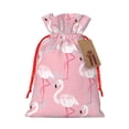 thumbnail image 1 of Fuzoiu Flamingo Print Christmas Gift Bag,Burlap Gift Bag with Drawstring Closure & Hang Tag,Perfect for Holidays, Birthdays, and Special Occasions-Medium, 1 of 7