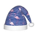 thumbnail image 1 of Fuzoiu Flamingo Print Santa Hat Christmas Hat for kids,Santa Hats with Pompom, Unisex Xmas Holiday Hat for Christmas New Year Festive Party Supplies, 1 of 6
