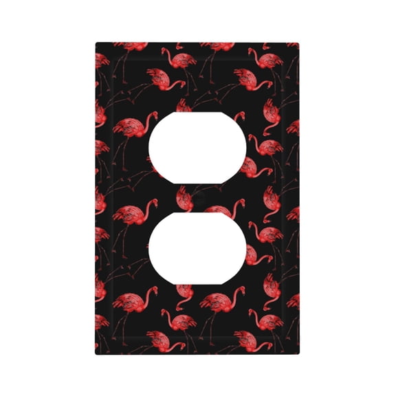 Fuzoiu Flamingo Print Single Duplex Outlet Cover Plate, Light Switch Cover, for Receptacle Light Switch, Switch Cover Decorative Wallplate-Style S