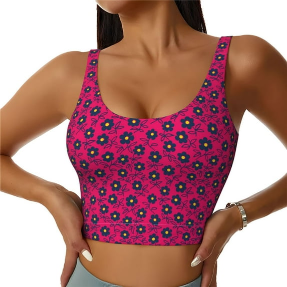 Fuzoiu Floral Colorful Print Women's Sports Vest,U-Back Sports Tank,Gym Vests,Athletic Sleeveless Shirts,Exercise Undershirts,Yoga, Gym, and Dance Wear-Medium
