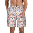 thumbnail image 1 of Fuzoiu Floral Ditsy Print Men's Beach Shorts,Men's Swim Trunks,Quick Dry Board Shorts with Pockets,Men's Bathing Suits for Surfing, Running, and Casual Wear-Small, 1 of 6