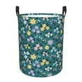 thumbnail image 1 of Fuzoiu Floral Print Circular Hamper,Laundry Basket with Handle,Collapsible Laundry,Dirty Clothes Storage Basket,for Bedroom Bathroom Dorm Living Room-Small, 1 of 6