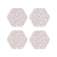 thumbnail image 1 of Fuzoiu Floral Print Leather Coasters Set,Drink Coasters Set of 4,for Tabletop Protection, Durable PVC Coasters,Home Décor and Housewarming Gift-Hexagon, 1 of 6