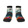 thumbnail image 1 of Fuzoiu Floral Ship On Ocean Print Adult Socks, Crew Moisture-wicking Socks, Unisex Cushion Crew Socks,Casual Sports Ankle Socks, 1 of 7
