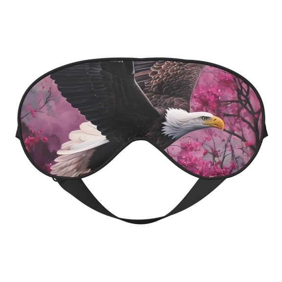 Fuzoiu Flower Bald Eagle Print Sleep Masks,Eye Masks with Adjustable Strap for Sleeping,Night Eye Shade for Women Men,Eye Cover for Full Night's Sleep, Travel and Nap