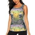 thumbnail image 1 of Fuzoiu Flower Butterfly Skull Couple Print Women's Workout Tank Top,Athletic Racerback Sports Tank,Tops Sleeveless Running Loose Fit Yoga Tops,Active Shirts for Yoga, Running, and Gym-Medium, 1 of 7