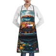 thumbnail image 1 of Fuzoiu Flower Covered Vintage Car Print Kitchen Cooking Aprons,Kitchen Cooking BBQ Aprons,Chef Apron with 2 Pockets for Men Women,Art Aprons for Painting Pottery Ceramics, 1 of 1