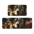 thumbnail image 1 of Fuzoiu Flower Crown Dog Print Kitchen Floor Mat 2 Sets,Kitchen Rugs and Mats,,Non Skid Waterproof Kitchen Floor Mat for Kitchen,Home Office,Sink,Laundry, 1 of 6