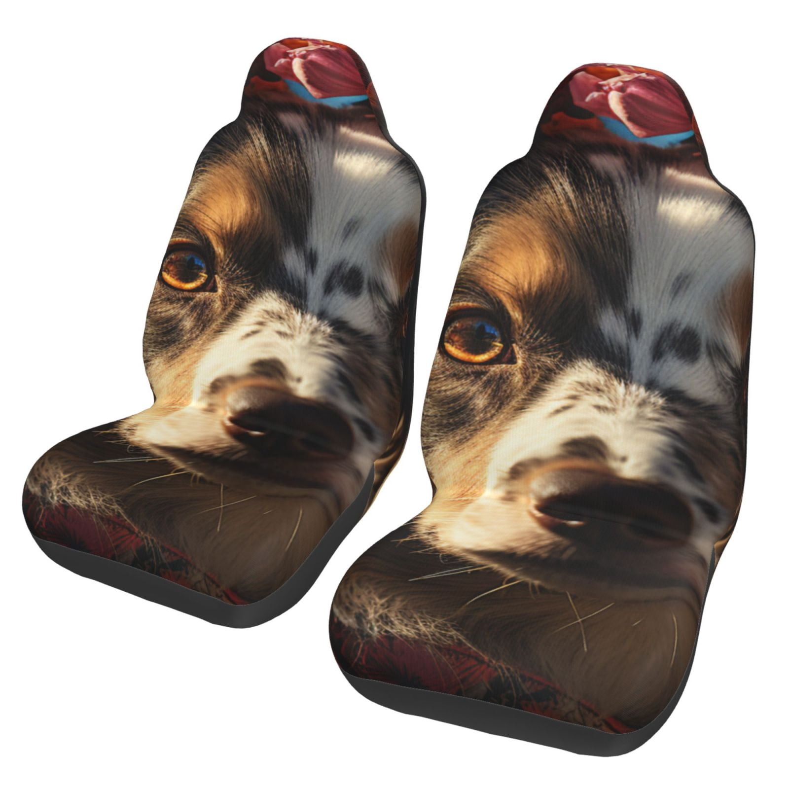 Fuzoiu Flower Crown Dog Print Seat Covers Set Car Seat Covers Front fuzoiu-flower-crown-dog-print-seat-covers-set-car-seat-covers-front