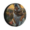 thumbnail image 1 of Fuzoiu Flower Field Cute Bulldog Print Universal Spare Tire Cover with Buckle Strap, Waterproof Wheel Covers for Jeep, Trailer, RV, Truck and All Car-14 inch, 1 of 6