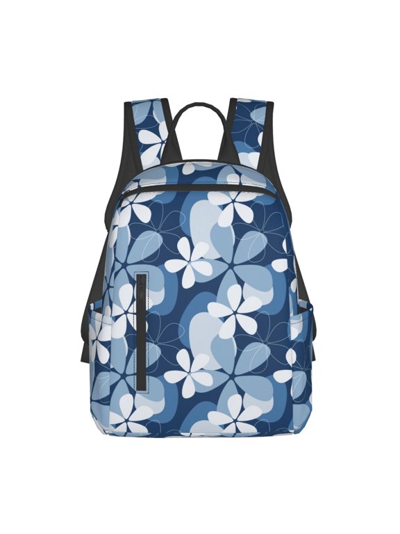 Flower Print Lightweight Daypack,Weekender Bag for Men and Women, Travel Backpack with Padded Straps for School, Travel & Work