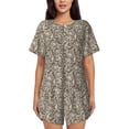thumbnail image 1 of Fuzoiu Flower Rose Print Women's Short-Sleeved Pajama Set,Lounge Sleepwear Set,Womens Pajama Sets 2 Piece,Button-Up Top and Shorts with Pockets-X-Large, 1 of 7