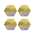 thumbnail image 1 of Fuzoiu Flowers And Butterflies Print Leather Coasters Set,Drink Coasters Set of 4,for Tabletop Protection, Durable PVC Coasters,Home Décor and Housewarming Gift-Hexagon, 1 of 6