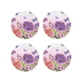 thumbnail image 1 of Fuzoiu Flowers And Colorful Butterflies Print Leather Coasters Set,Drink Coasters Set of 4,for Tabletop Protection, Durable PVC Coasters,Home Décor and Housewarming Gift-Round Shape, 1 of 6
