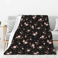 thumbnail image 1 of Fuzoiu Flowers Print Flannel Throw Blanket,Light Weight Warm Decorative,Throw Blanket Cover for Sofa, Couch, Bedroom,Travel-40"x30", 1 of 6
