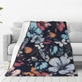 thumbnail image 1 of Fuzoiu Flowers ad Butterflies Print Ultra-Soft Micro Fleece Blanket,All Seasons Flannel Throw, Lightweight Blanket for Bed, Sofa, Couch, Movie Night, Camping, and Travel-60"x50", 1 of 7