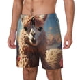 thumbnail image 1 of Fuzoiu Fluffy Alpaca Mountain Meadow Print Men's Swim Shorts,Quick-Dry Double-Layer Swim Trunks,Board Trunks,Beach Shorts Swimwear Bathing Suits-X-Large, 1 of 6