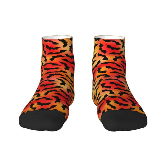 Fuzoiu Flying Black Bat Print Adult Socks, Crew Moisture-wicking Socks, Unisex Cushion Crew Socks,Casual Sports Ankle Socks
