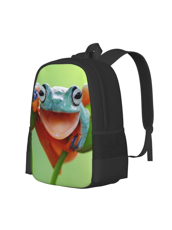Flying Frog On Branch Print Large Capacity Backpack,Travel Backpack,Laptop Bag,College School Rucksack Bag,for School, Travel & Outdoor Activities