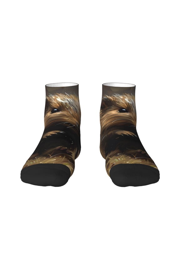 Football Loving Hamster Print Adult Socks, Crew Moisture-wicking Socks, Unisex Cushion Crew Socks,Casual Sports Ankle Socks
