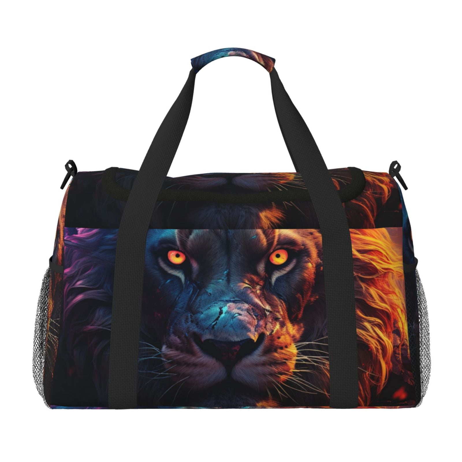 Fuzoiu Forest Cool Lion Print Travel Duffle Bag,Carry On Tote Bags,Duffel Bag,Sport Gym Bag, Hospital Bag for Labor and Delivery, Overnight Bag,Luggage Bag