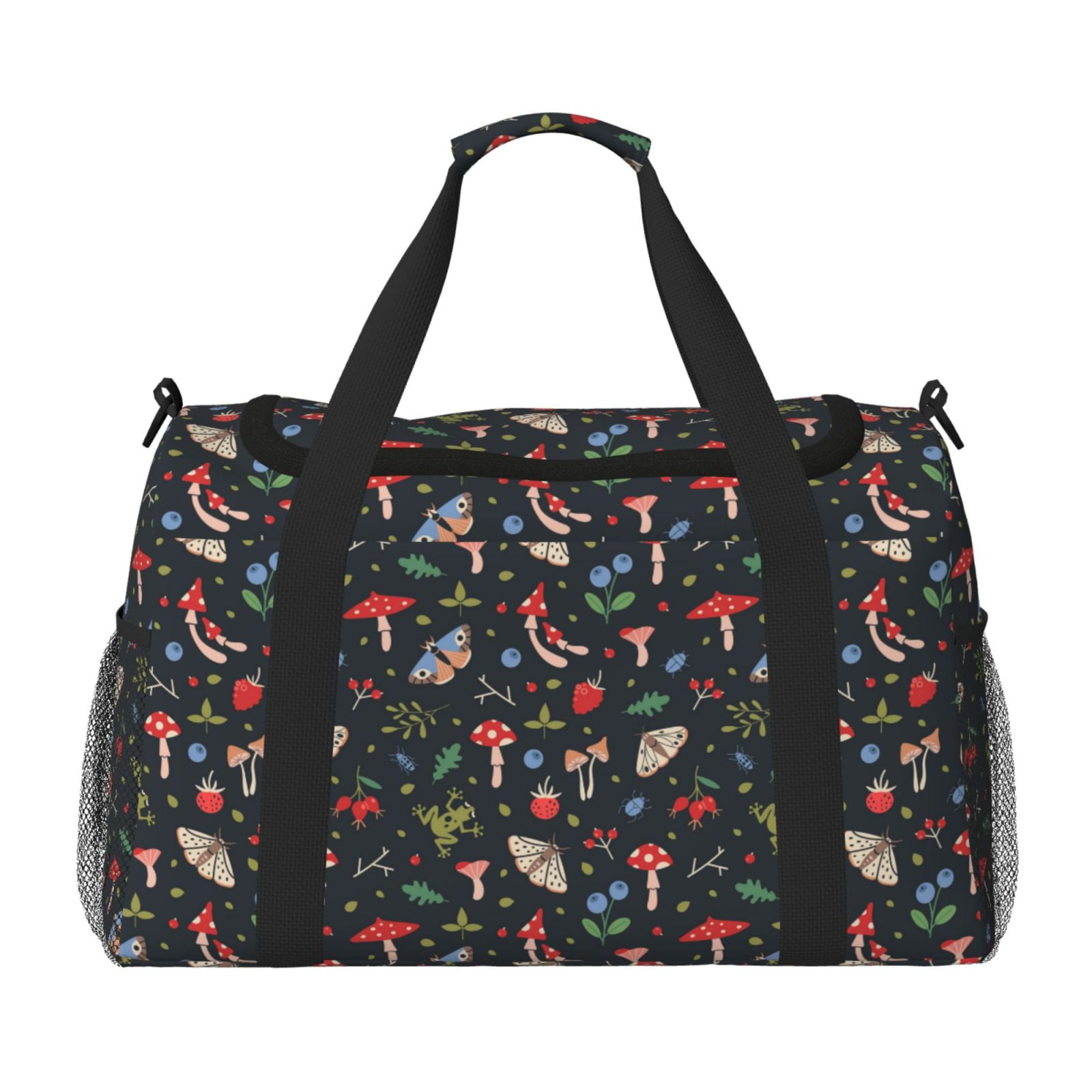 Fuzoiu Forest Flora and Insects Print Travel Duffle Bag,Carry On Tote Bags,Duffel Bag,Sport Gym Bag, Hospital Bag for Labor and Delivery, Overnight Bag,Luggage Bag