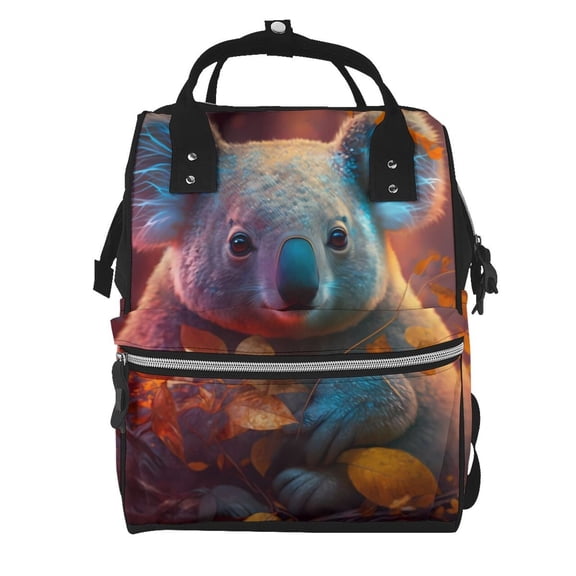 Fuzoiu Forest Koala Print Diaper Bag Backpack,Baby Essentials Travel Tote,Multi function Waterproof Diaper Bag, Travel Essentials Baby Bag - Unisex