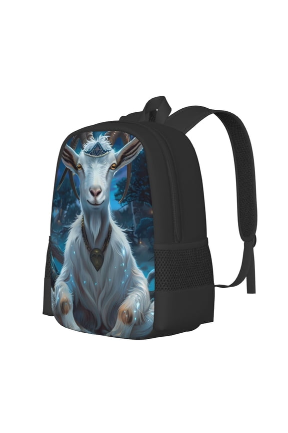 Forest Meditating Goat Print Large Capacity Backpack,Travel Backpack,Laptop Bag,College School Rucksack Bag,for School, Travel & Outdoor Activities