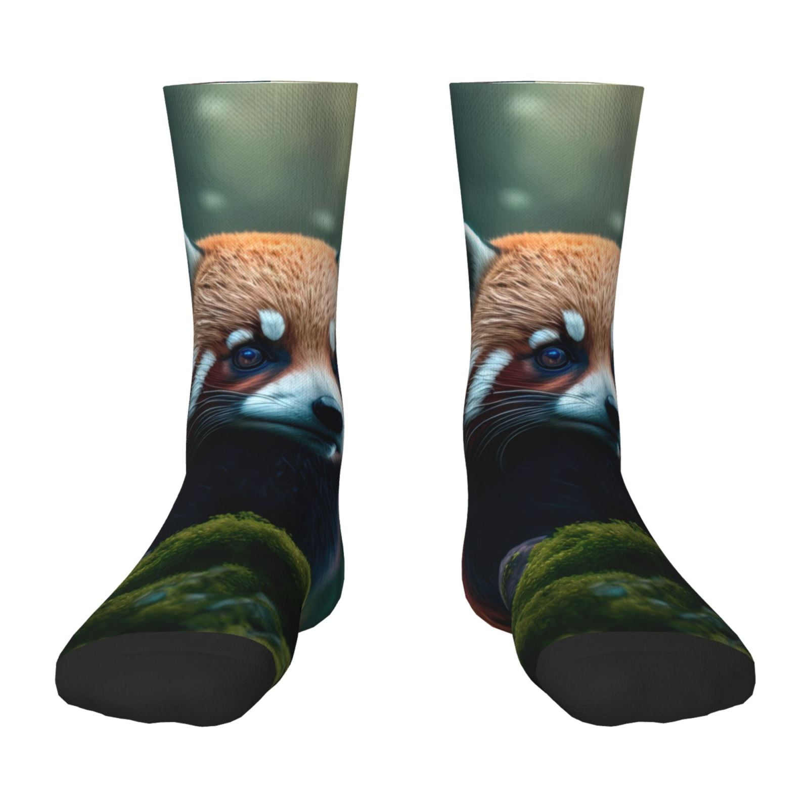 Fuzoiu Forest Plant Raccoon Print Kids Socks For Boys Girls,Grip Crew ...
